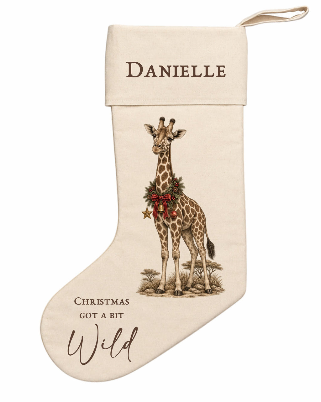 Wild Africa | Christmas Stocking | Giraffe
